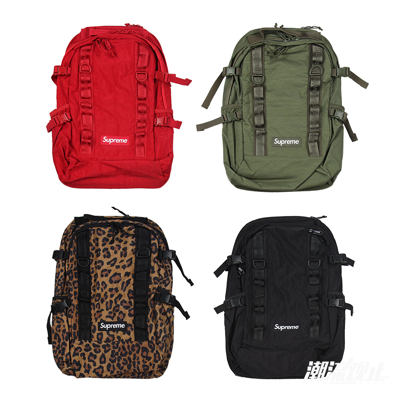 Supreme 20AW BACKPACK 黒/豹柄
