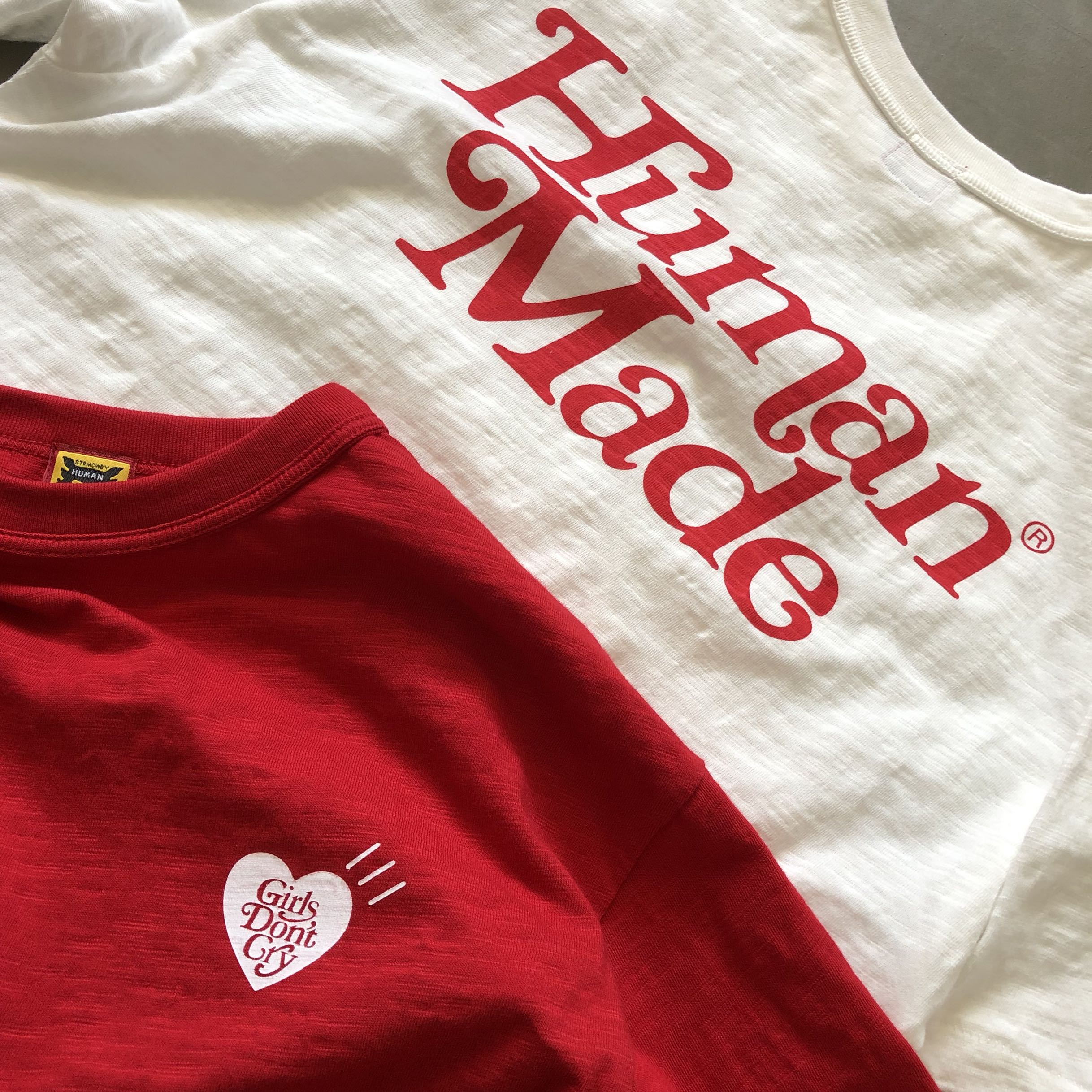 Human made Girls Don't Cry heart プリント tee 2色
