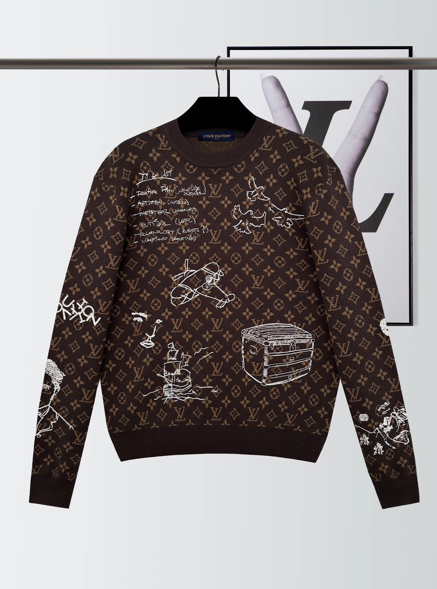 ルイヴィトン モノグラム 刺繍 セーター ニット