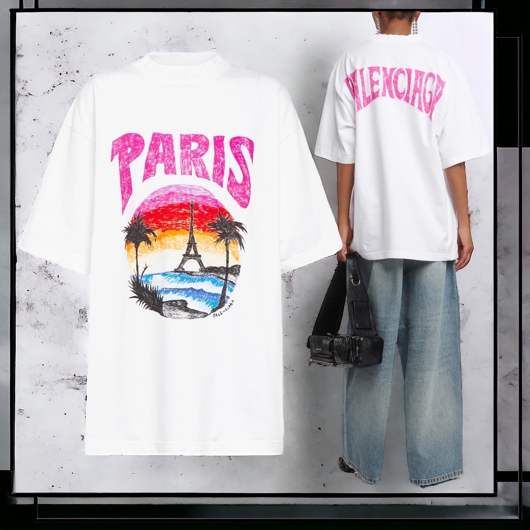 BALENCIAGA PARIS TROPICAL Tシャツ