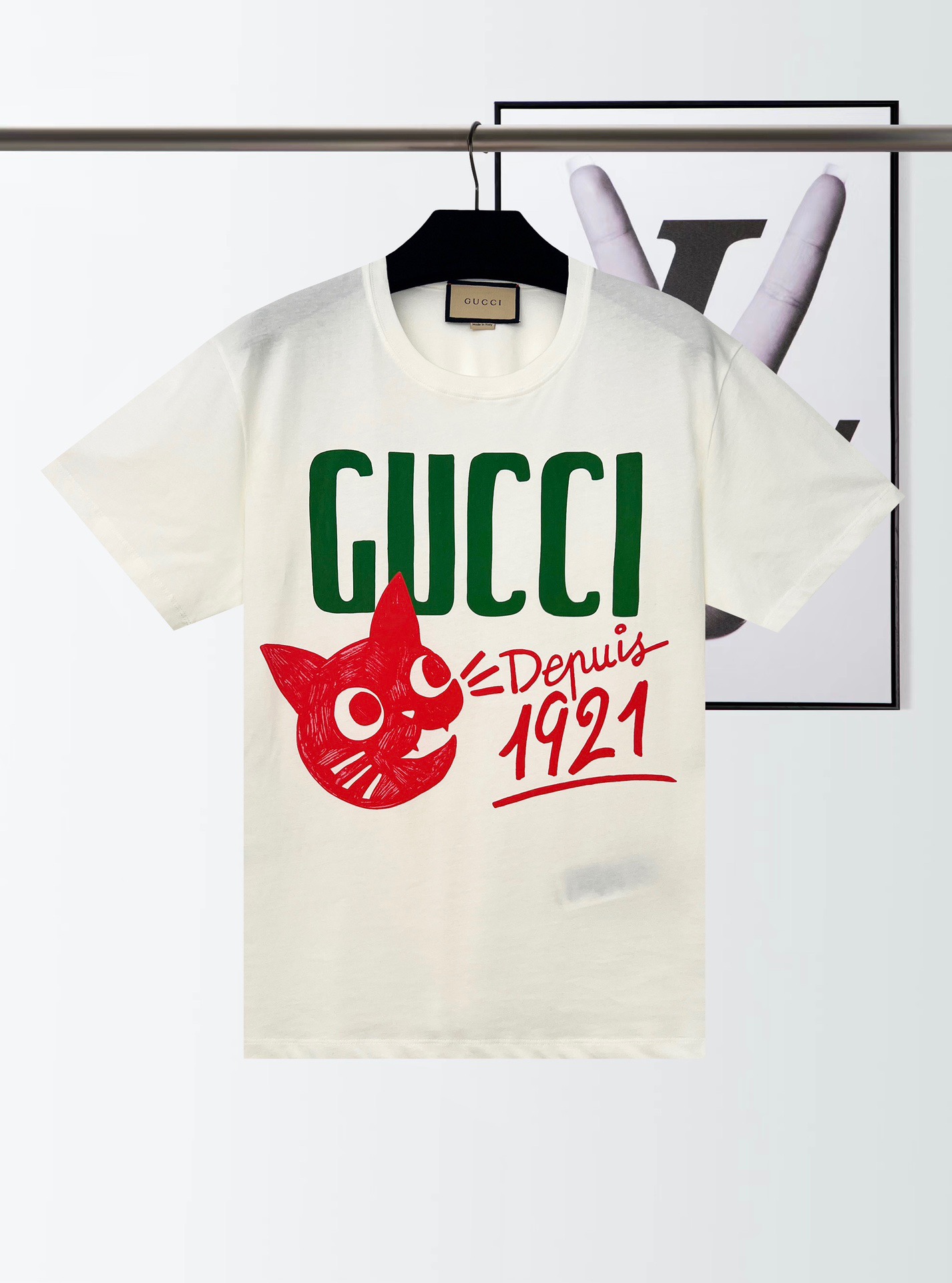 Gucci 1921 CAT コットンTシャツ 緑